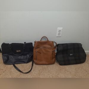 Lot of 3 Womens Handbag and Purses. Merona, Mucros, Miztique